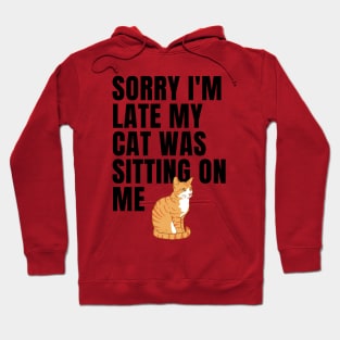 sorry i'm late my cat was sitting on me Hoodie